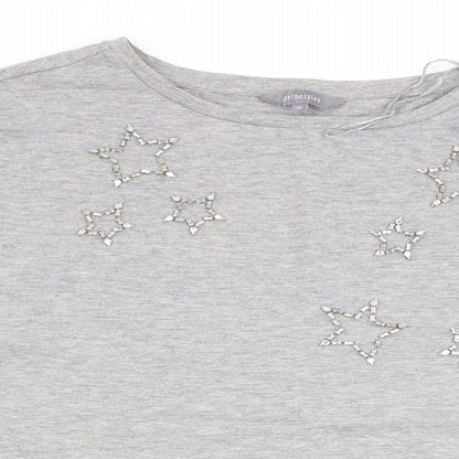 Womens UK Size 16 Principles Grey Basic T-Shirt