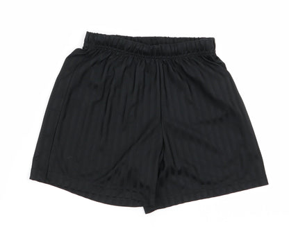 schoolqear Boys Black Striped  Sweat Shorts Size 8 Years