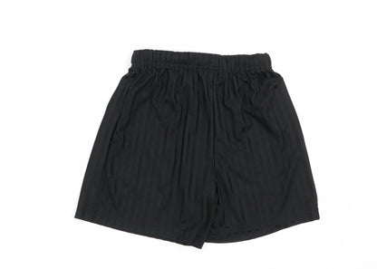 schoolqear Boys Black Striped  Sweat Shorts Size 8 Years
