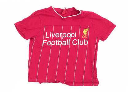 Liverpool FC Boys Red Striped  Basic T-Shirt Size 5-6 Years
