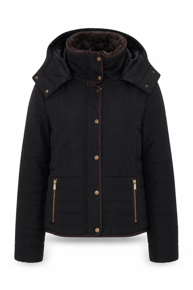Womens UK Size 8 H&M Black Parka Coat