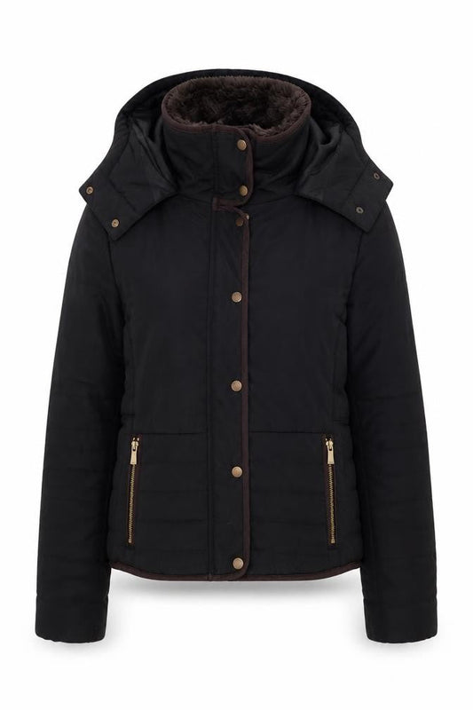 Womens UK Size 8 H&M Black Parka Coat