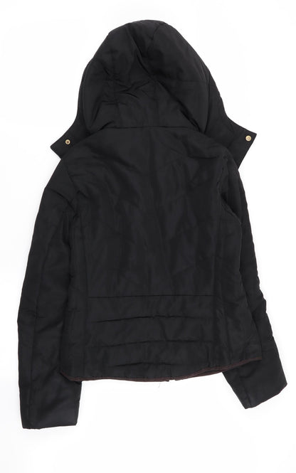Womens UK Size 8 H&M Black Parka Coat