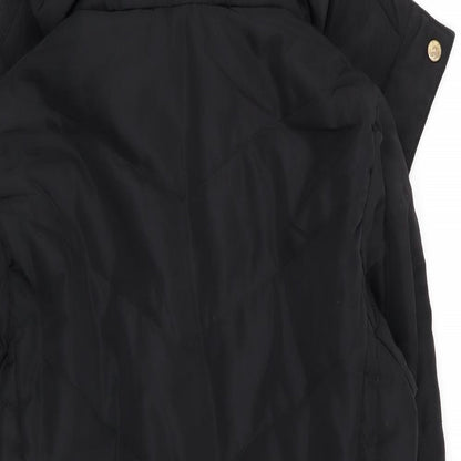 Womens UK Size 8 H&M Black Parka Coat