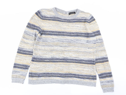 just elegance Womens Multicoloured Striped  Pullover Jumper Size S