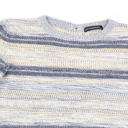just elegance Womens Multicoloured Striped  Pullover Jumper Size S