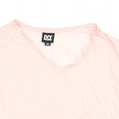 Womens UK Size XS IVY PARK Pink Basic T-Shirt