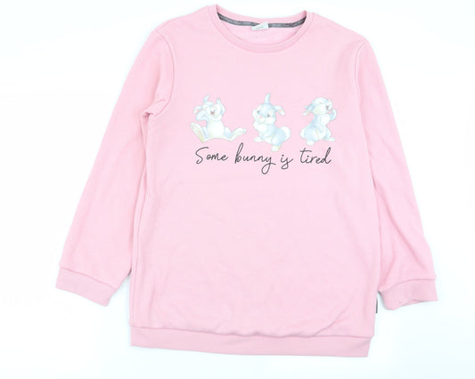 Disney Womens Pink Animal Print  Pullover Jumper Size XS