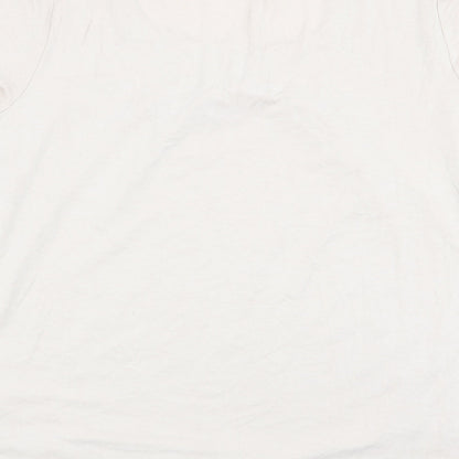 Womens UK Size 14 Preworn Beige Basic T-Shirt