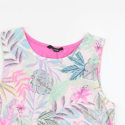 Asda George Girls Multicoloured Floral  Basic Tank Size 8-9 Years