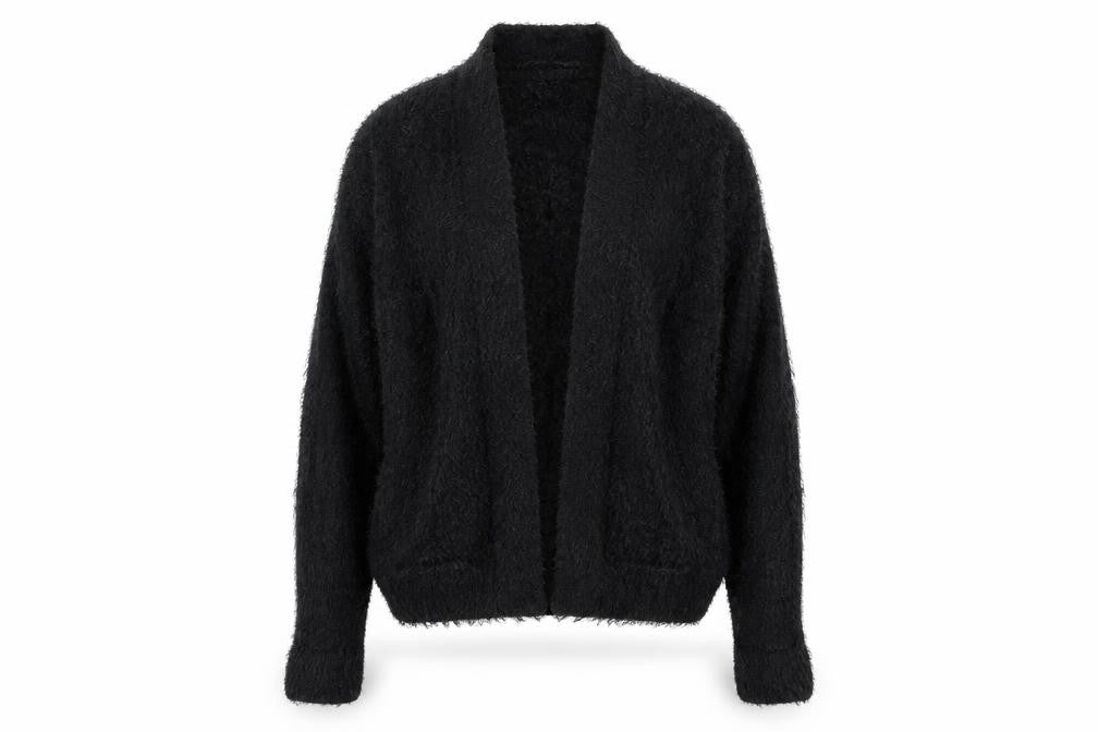 Front view of Next women’s black cardigan jumper, size UK 8