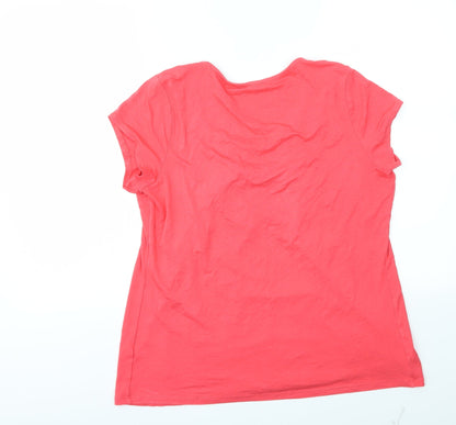 Womens UK Size 14 Preworn Pink Basic T-Shirt
