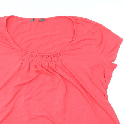 Womens UK Size 14 Preworn Pink Basic T-Shirt