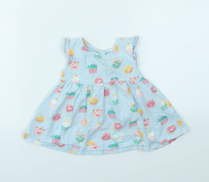 Blue Zoo Girls Blue Animal Print  Fit & Flare  Size 3-6 Months