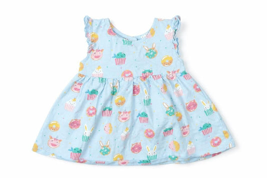Blue Zoo Girls Blue Animal Print  Fit & Flare  Size 3-6 Months