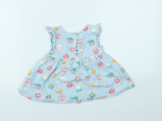 Blue Zoo Girls Blue Animal Print  Fit & Flare  Size 3-6 Months
