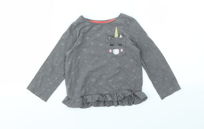 Nutmeg Girls Grey   Basic T-Shirt Size 2-3 Years