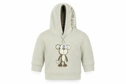 Front view of Next boys’ brown animal print henley jumper, size 6-9, months