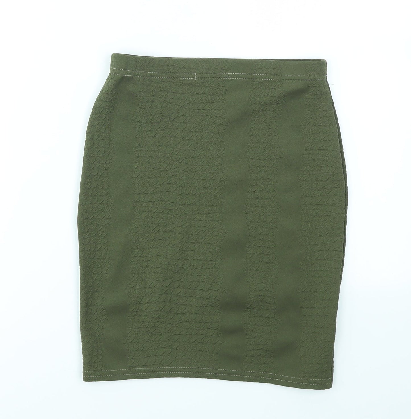 pretty little  Thing Womens Green   A-Line Skirt Size 4  - stretch waistband