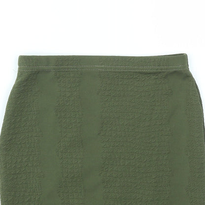 pretty little  Thing Womens Green   A-Line Skirt Size 4  - stretch waistband