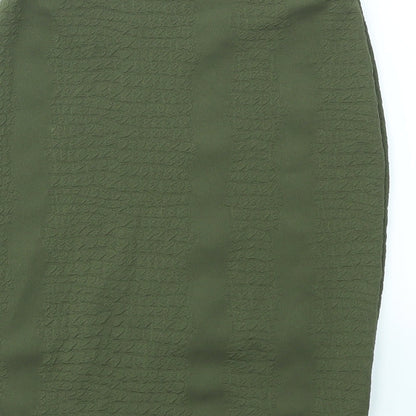 pretty little  Thing Womens Green   A-Line Skirt Size 4  - stretch waistband
