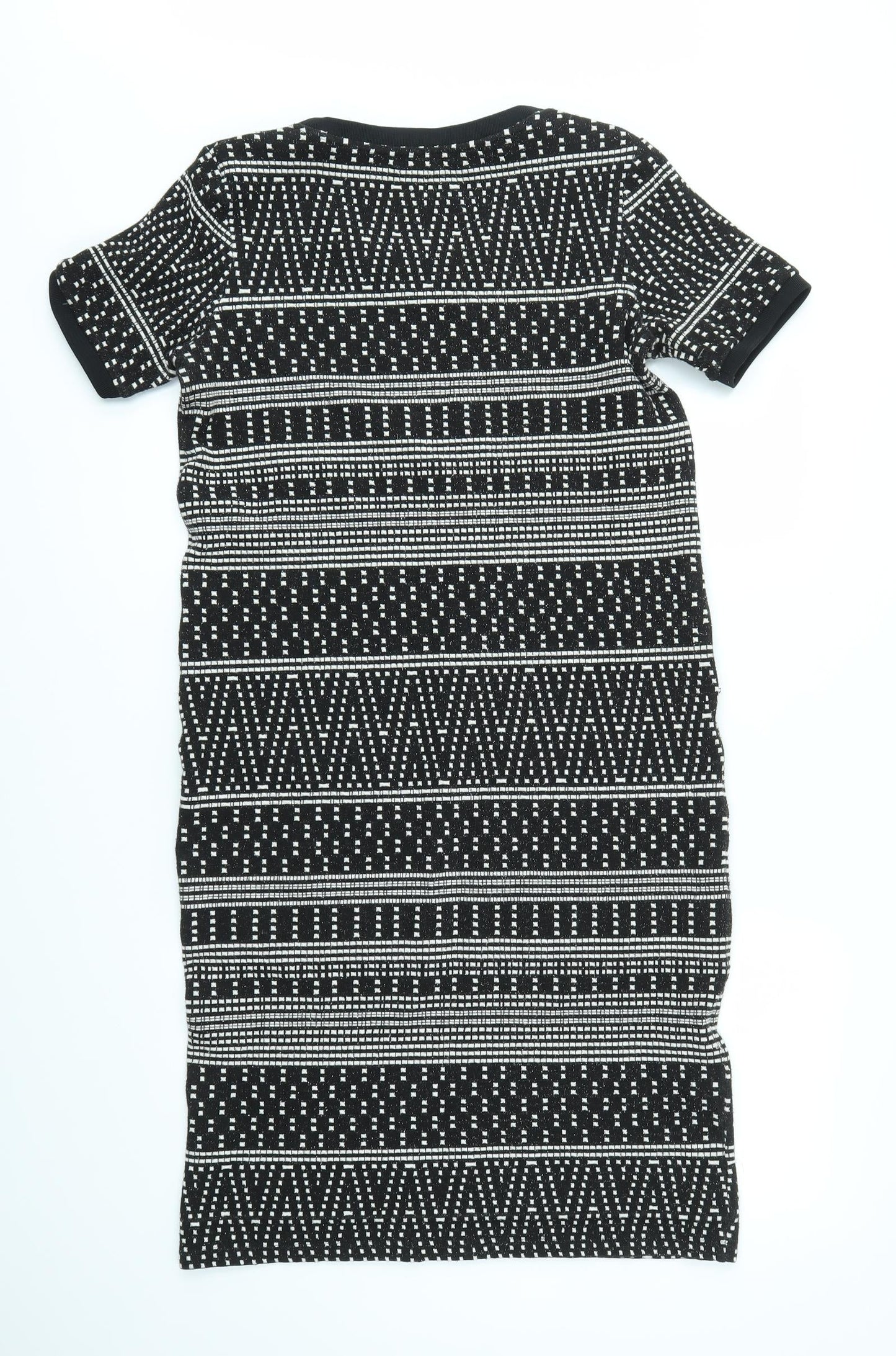 NEXT Womens Black Geometric  Jumper Dress  Size 8