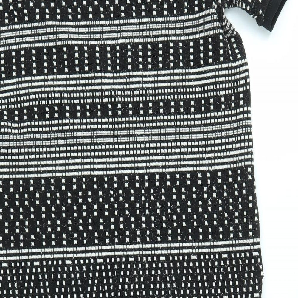 NEXT Womens Black Geometric  Jumper Dress  Size 8