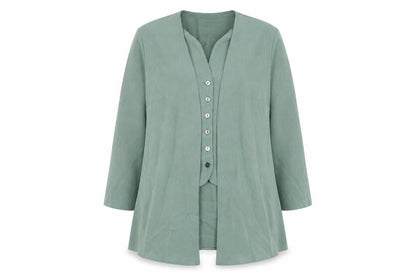 Womens UK Size 18 Ann Harvey Green Basic Button-Up