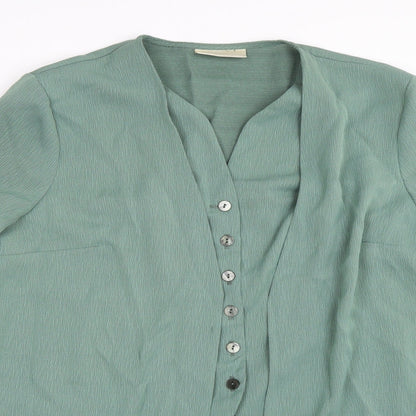 Womens UK Size 18 Ann Harvey Green Basic Button-Up