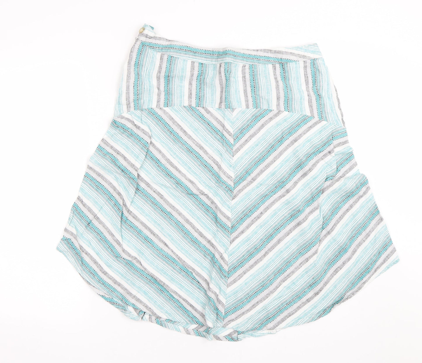 Bonmarché Womens Blue Striped  Flare Skirt Size 16