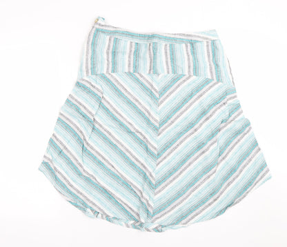 Bonmarché Womens Blue Striped  Flare Skirt Size 16