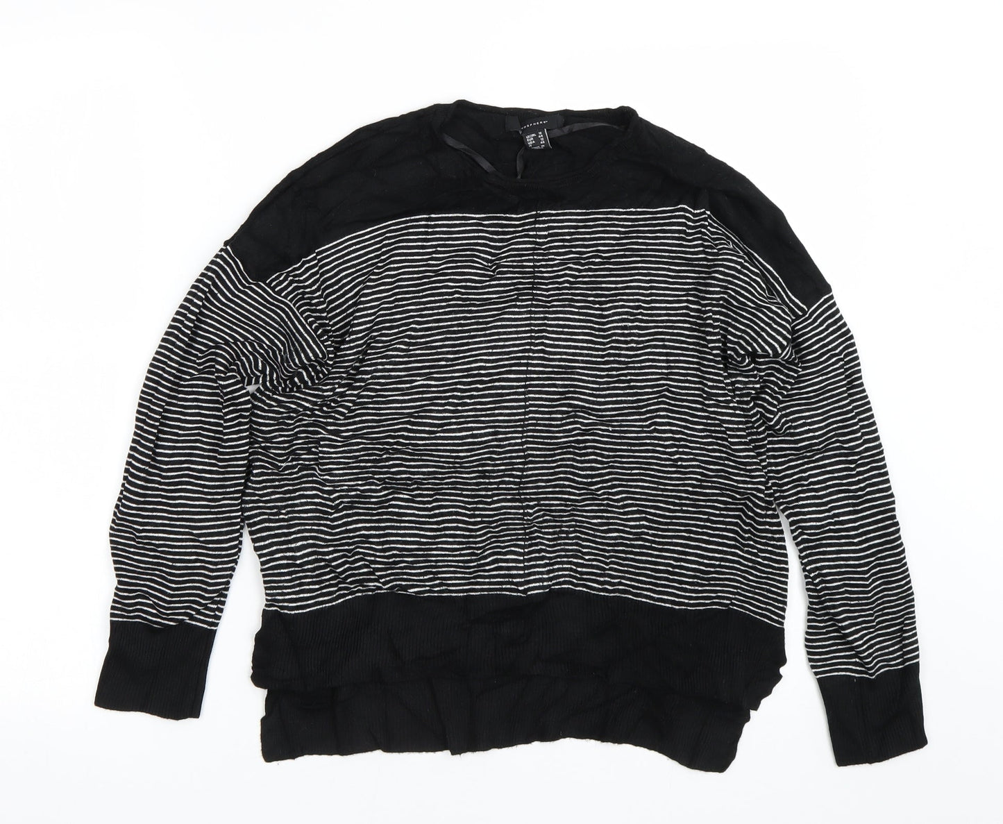 Primark Womens Black Striped  Pullover Jumper Size 16