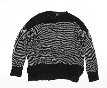 Primark Womens Black Striped  Pullover Jumper Size 16