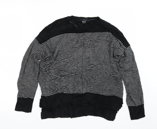 Primark Womens Black Striped  Pullover Jumper Size 16