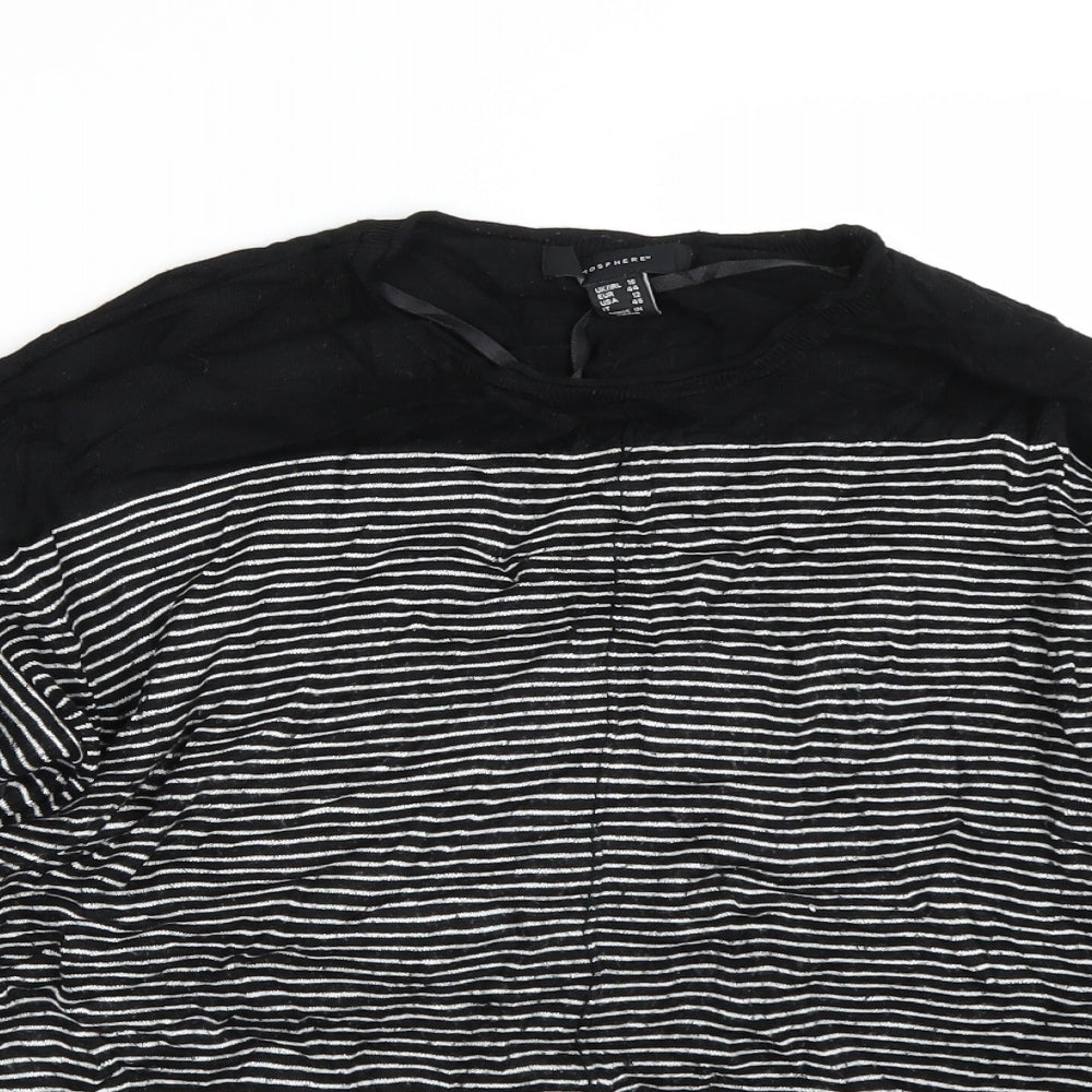 Primark Womens Black Striped  Pullover Jumper Size 16