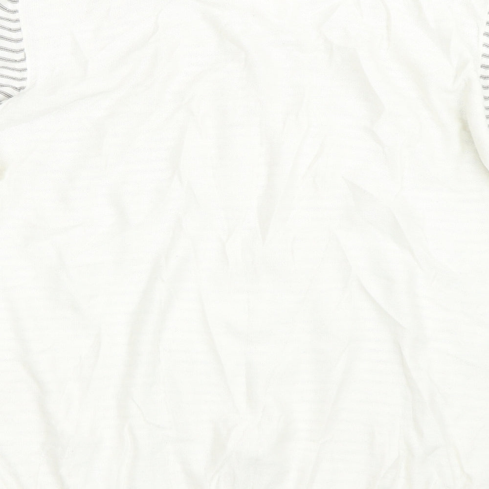 George Mens White Striped  Pullover Jumper Size L