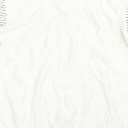 George Mens White Striped  Pullover Jumper Size L