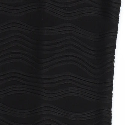 New Look Womens Black Striped  Wrap Dress  Size 10