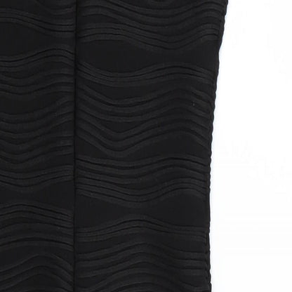 New Look Womens Black Striped  Wrap Dress  Size 10