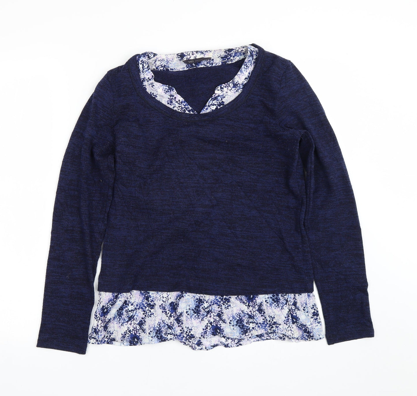 Womens UK Size 8 M&S Blue Pullover Jumper