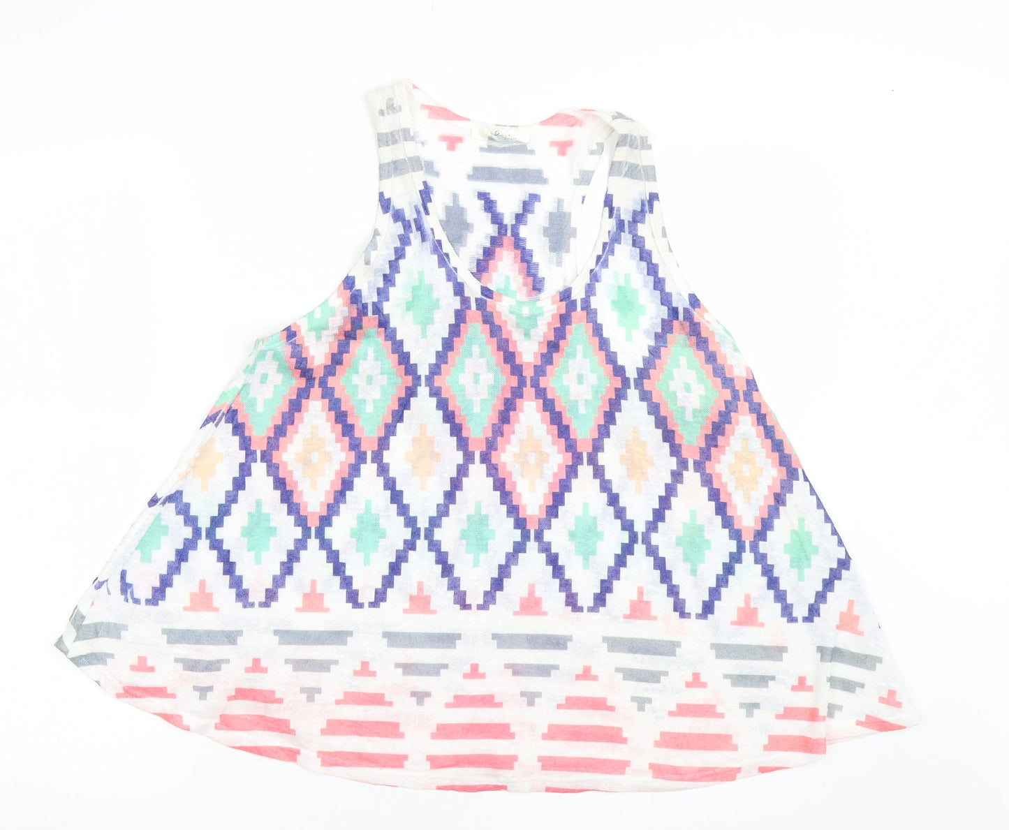 Sage USA Womens Multicoloured Argyle/Diamond  Basic Tank Size L