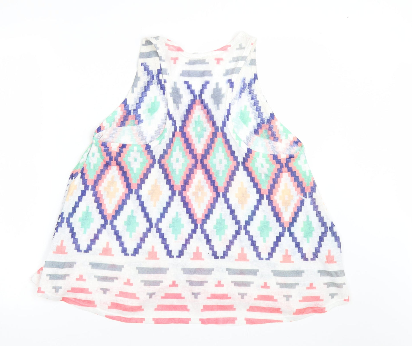 Sage USA Womens Multicoloured Argyle/Diamond  Basic Tank Size L