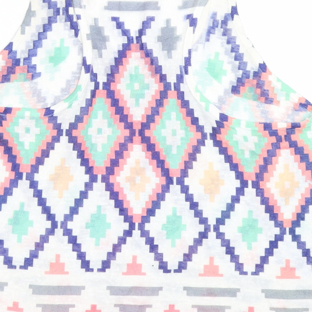 Sage USA Womens Multicoloured Argyle/Diamond  Basic Tank Size L