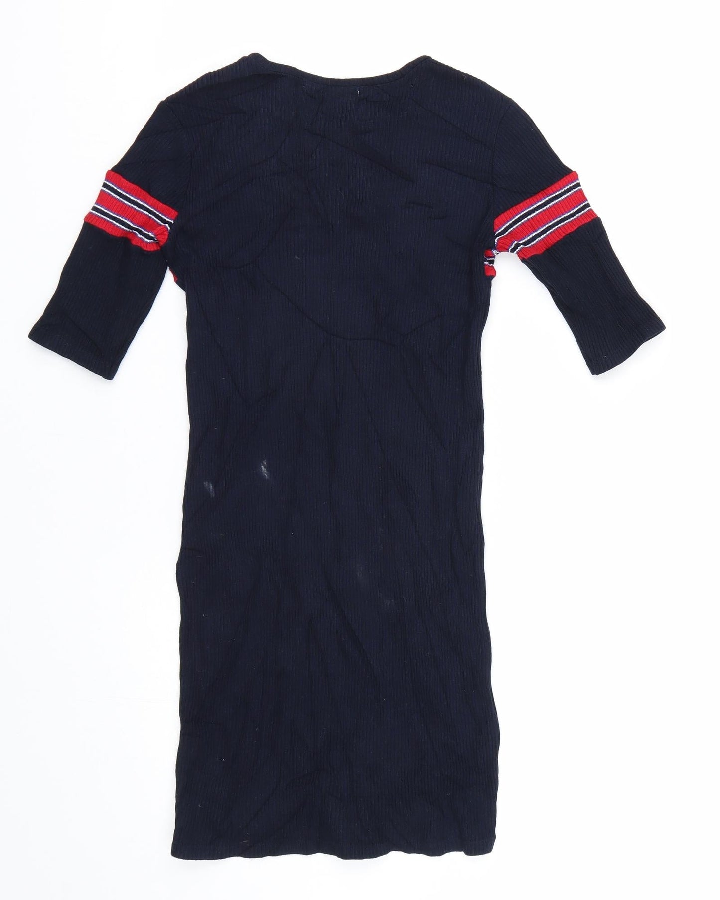 Pull&Bear Womens Blue Striped  T-Shirt Dress  Size S