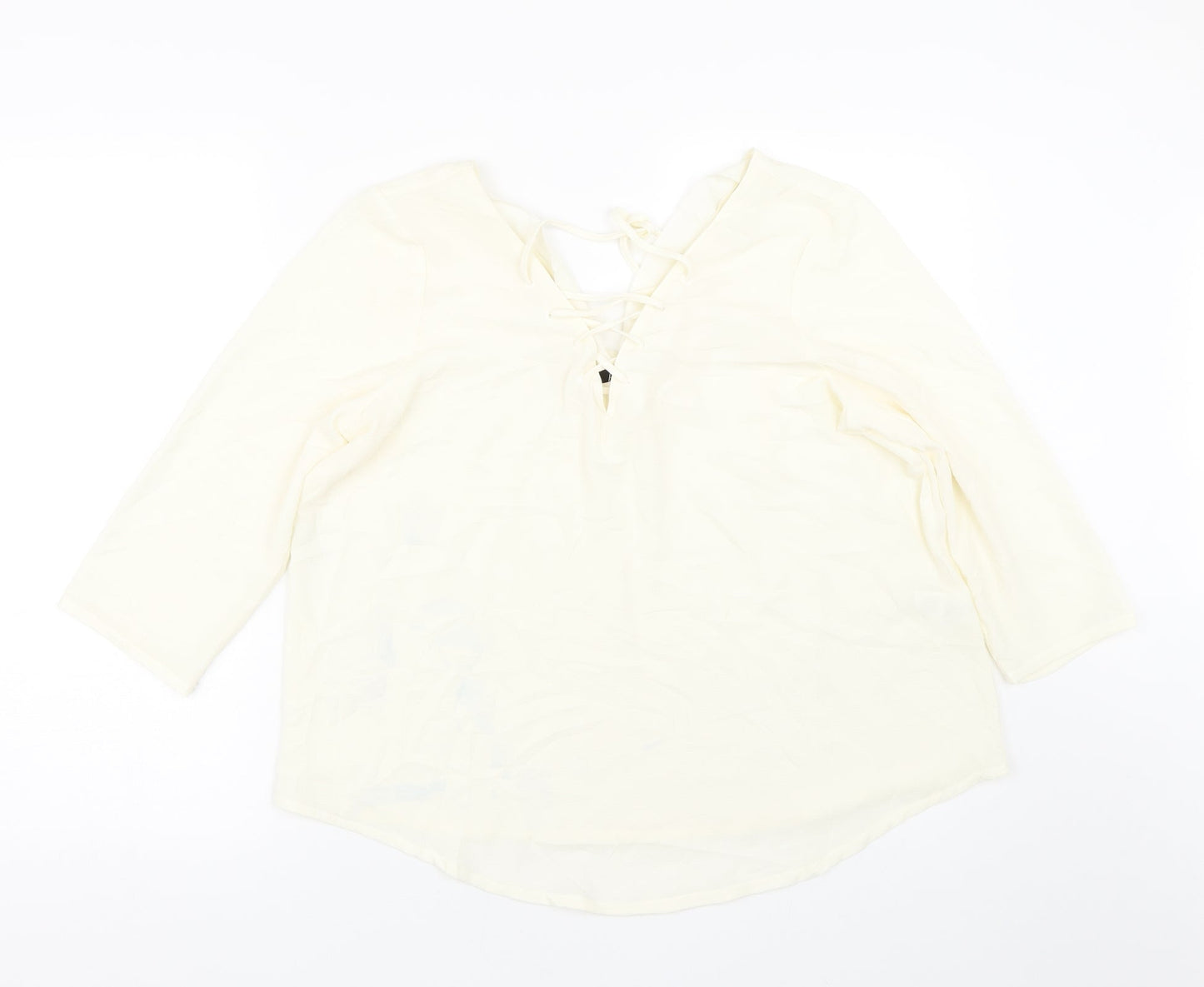 Womens UK Size 14 R edition Beige Basic Blouse