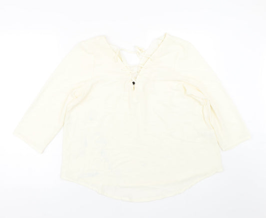 Womens UK Size 14 R edition Beige Basic Blouse