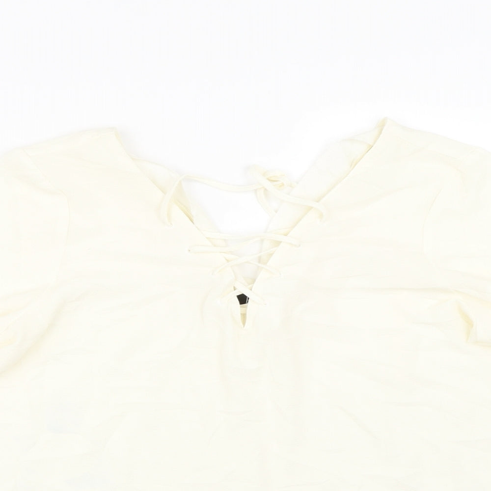 Womens UK Size 14 R edition Beige Basic Blouse
