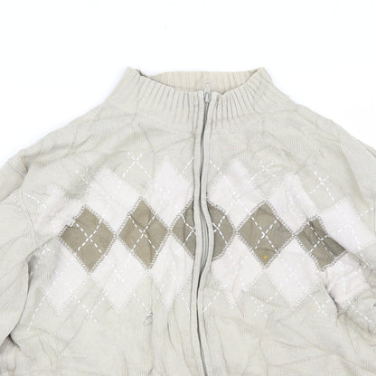 Brooker Mens Brown Argyle/Diamond  Full Zip Sweatshirt Size L