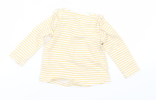 Fred & flo Baby Yellow Striped  Basic T-Shirt Size 6-9 Months