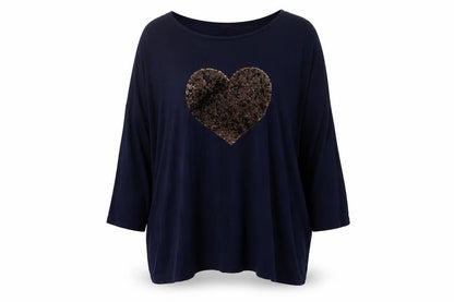 Front view of cotton cub women’s blue pullover sweatshirt, size L